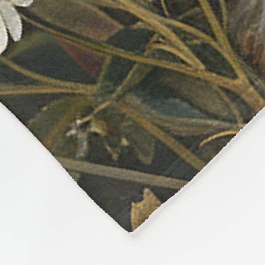 Happy Oaster Bunny Straw Hat Orange Ribbon Fleecedecke (Ecke)