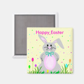 Happy Oaster Bunny Template Magnet (Vorderseite/Rückseite)