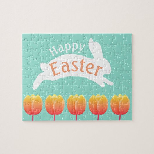 Happy Oaster Bunny & Tulips Puzzle (Horizontal)