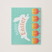 Happy Oaster Bunny & Tulips Puzzle (Vertikal)