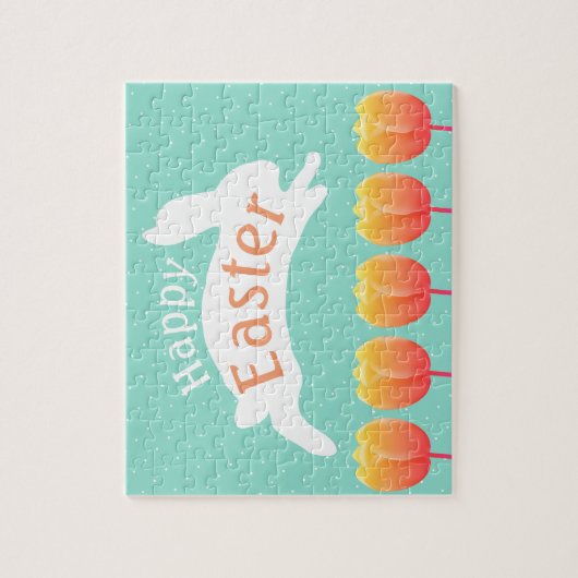 Happy Oaster Bunny & Tulips Puzzle (Vertikal)