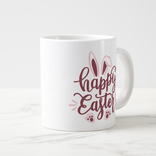 Happy Oaster Bunny Two-Tone Jumbo-Tasse (Vorderseite Rechts)
