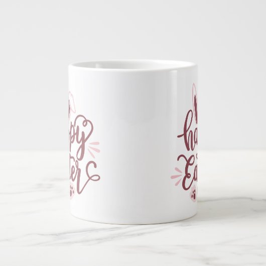 Happy Oaster Bunny Two-Tone Jumbo-Tasse (Vorderseite)