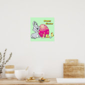 Happy Oaster Bunny und Baby Chick Poster (Küche)