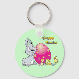 Happy Oaster Bunny und Baby Chick Schlüsselanhänger