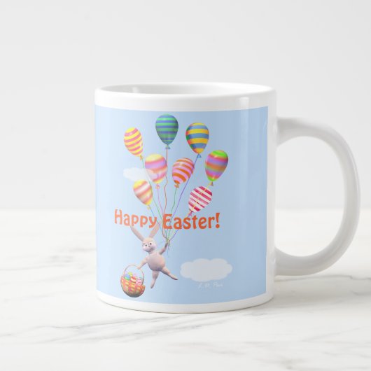Happy Oaster Bunny und Balloons Jumbo-Tasse (Rechts)