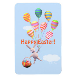 Happy Oaster Bunny und Balloons Magnet