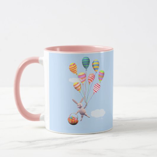 Happy Oaster Bunny und Balloons Tasse (Links)