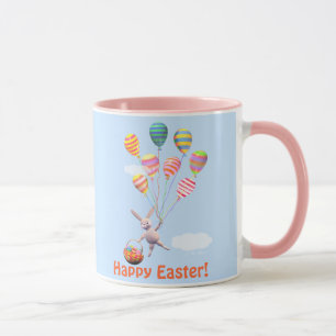 Happy Oaster Bunny und Balloons Tasse