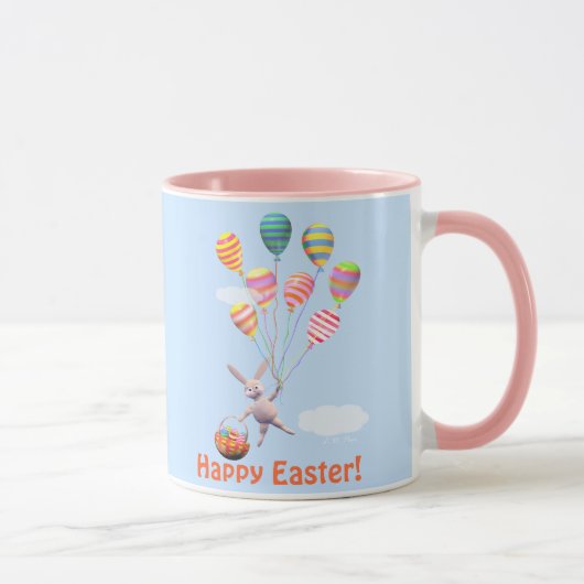 Happy Oaster Bunny und Balloons Tasse (Rechts)