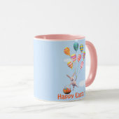 Happy Oaster Bunny und Balloons Tasse (VorderseiteRechts)