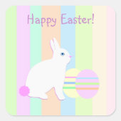 Happy Oaster Bunny und Eier Quadratischer Aufkleber (Vorderseite)
