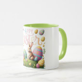 Happy Oaster Bunny und Eier Tasse (VorderseiteRechts)