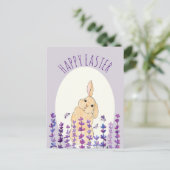 Happy Oaster Bunny und Lavender Postkarte (Stehend Vorderseite)