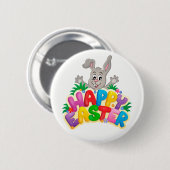 Happy Oaster Bunny und Text Button (Vorne & Hinten)