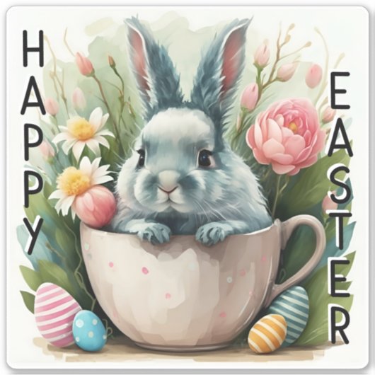 Happy Oaster Bunny - Vinyl Sticker (Vorderseite)