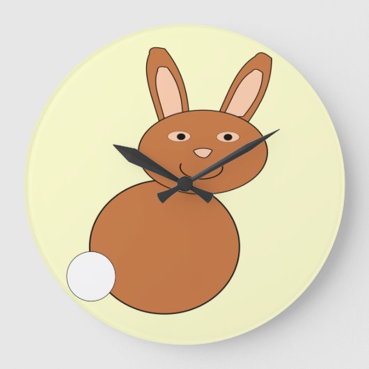 Happy Oaster Bunny Wall Clock Große Wanduhr (Vorderseite)