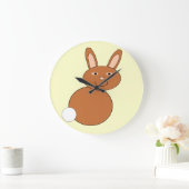 Happy Oaster Bunny Wall Clock Große Wanduhr (Zuhause)