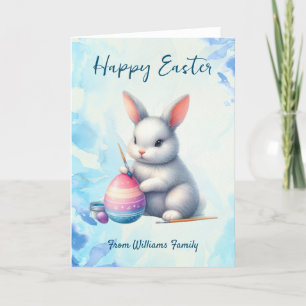Happy Oaster, Bunny Water färben ein Osterei Feiertagskarte