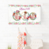 Happy Oaster Bunny Watercolor Blumenstrauß Banner (Insitu)