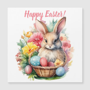 Happy Oaster Bunny Watercolor Malerei Magnetkarte