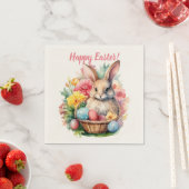 Happy Oaster Bunny Watercolor Malerei Serviette (Beispiel)