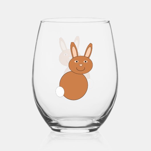 Happy Oaster Bunny Weinglas Ohne Stiel (Vorderseite)