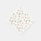 Happy Oaster Bunny Wildblumen Niedlich Kids Party Serviette (Ecke)