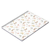 Happy Oaster Bunny Wildblumen Niedlich Kids School Notizblock (Linke Seite)