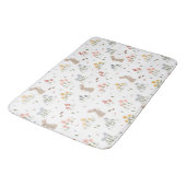 Happy Oaster Bunny Wildblumen Niedlich Kinder Bad Badematte (Schrägansicht)