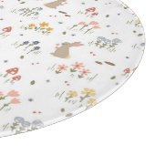 Happy Oaster Bunny Wildblumen Niedlich Küche Dekor Schneidebrett (Ecke)