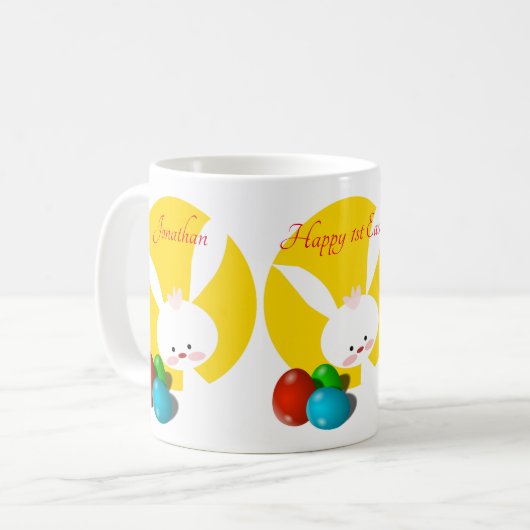 Happy Oaster Bunny Yellow Kaffeetasse (Vorderseite Links)