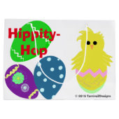 Happy Oaster Bunny Yellow Pink Chick Eggs Große Geschenktüte (Rückseite)