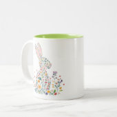 Happy Oaster Bunny Zweifarbige Tasse (Vorderseite Links)