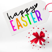 Happy Oaster bunt personalisiert Geschenkanhänger