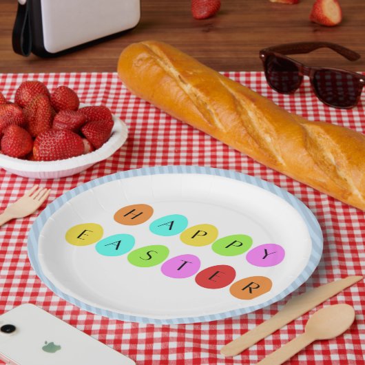 Happy Oaster bunte Eier Pappteller (Picknick)