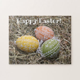 Happy Oaster bunte Eier pisanky traditionell Puzzle