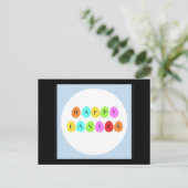 Happy Oaster bunte Eier Postkarte (Stehend Vorderseite)