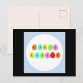 Happy Oaster bunte Eier Postkarte (Vorne/Hinten)