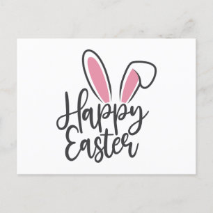 Happy Oaster Calligraphy Bunny Oars Sonntagseier Postkarte