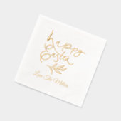Happy Oaster Calligraphy Script Personalisiert Nam Servietten Mit Folie (Links)