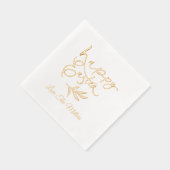 Happy Oaster Calligraphy Script Personalisiert Nam Servietten Mit Folie (Rechts)