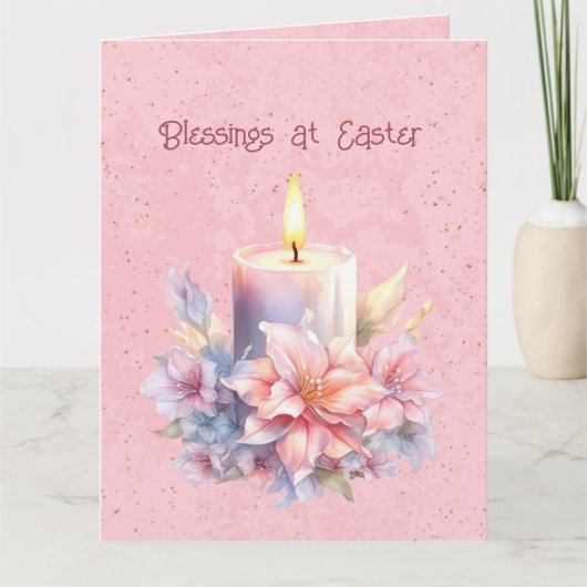 Happy Oaster Candle Blume Karte (Vorderseite)