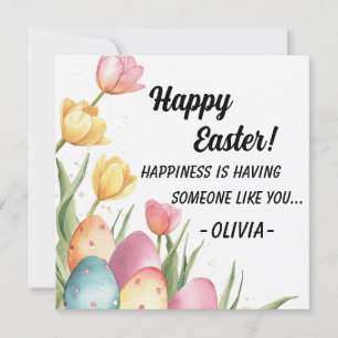 Happy Oaster Card, Happy Spring Flowers Feiertagskarte