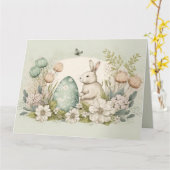 Happy Oaster Card, Niedlich Bunny Karte (Gelbe Blume)