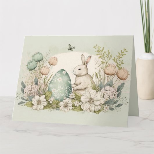 Happy Oaster Card, Niedlich Bunny Karte (Vorderseite)