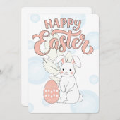 Happy Oaster Card | Niedliches Bunny und Eierpaste Dankeskarte (Vorne/Hinten)