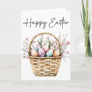 Happy Oaster Card, Osterkorbkarte Feiertagskarte