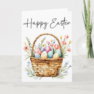 Happy Oaster Card, Osterkorbkarte Feiertagskarte