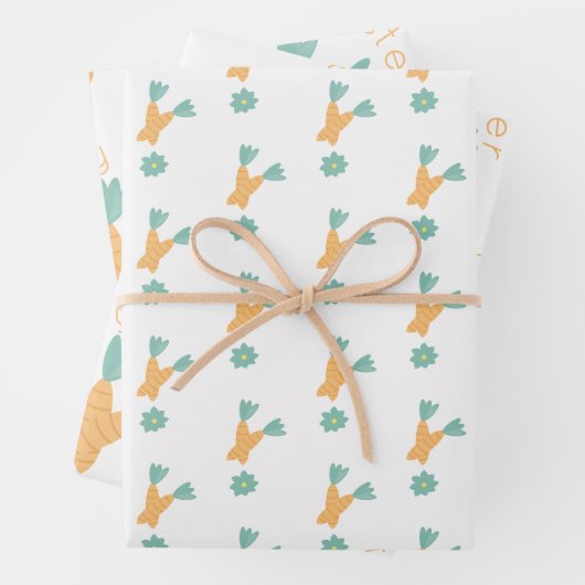 Happy Oaster Carrot Bunch Floral Geschenkpapier Set (Beispiel)